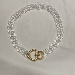 transparent silicone necklace with heart lock